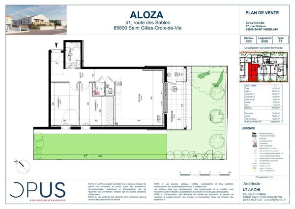 Appartement F3 à vendre  3 pièces - 67,50 m 2   ST GILLES CROIX DE VIE  - 85