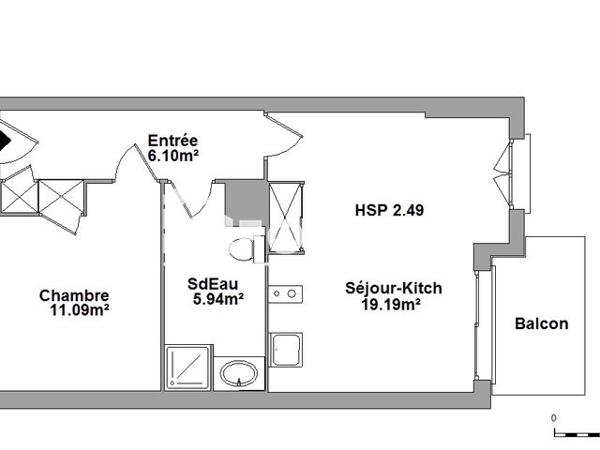 Location Appartement 2 pièces 42.32 m² - 73 BIS AVENUE DE PESSICART Nice 06100
