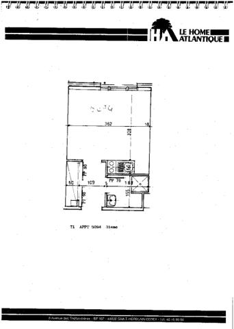 Appartement T1 NANTES Université - 18.36 m2  506 Euros