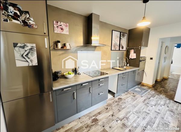 Maison prête à vivre avec 3 chambres, jardin, garage et chaudière récente