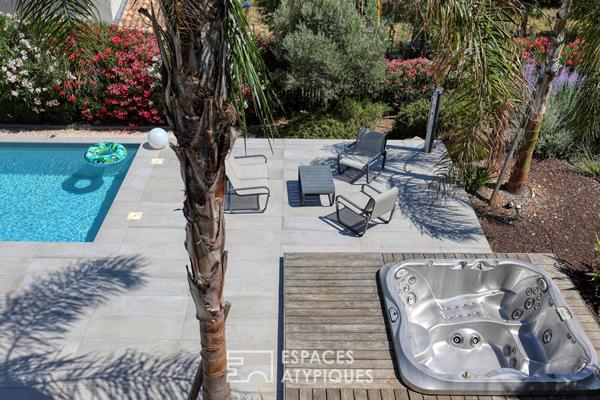 Villa contemporaine avec piscine cadre nature