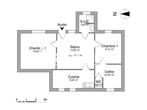 Location Maison 3 pièces 56.45 m² - 7 IMPASSE BEAUMONT Mont De Marsan 40000