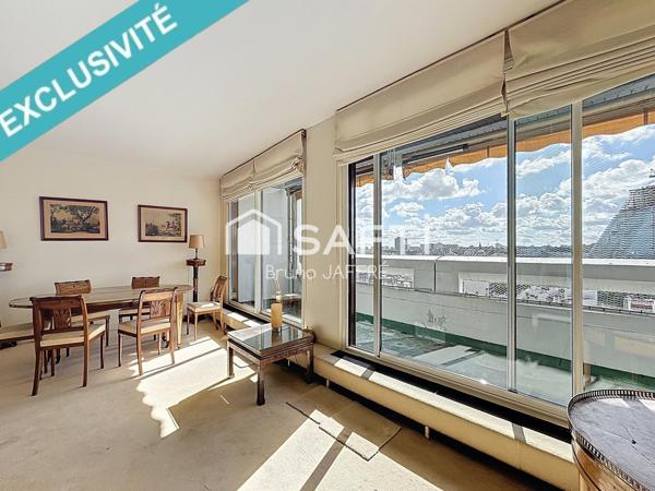 Paris 15 - vue Tour EIFFEL -  81 m²,  2  ou 3 CH, terrasse 9 m²