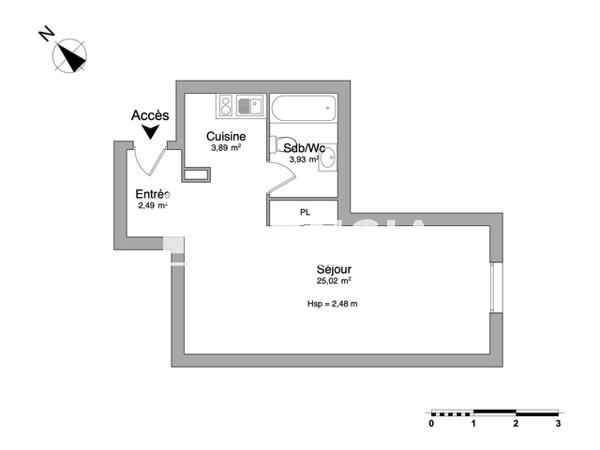 Location Studio 35.33 m² - 24 -26 RUE RENE GOBLET Talence 33400