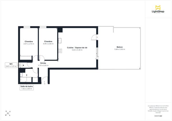Grand 3 pièces - Terrasse 34 m² - Immeuble récent - Faibles charges