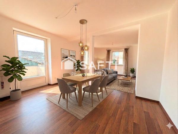 duplex 112m² avec terrasse et garage, centre ville