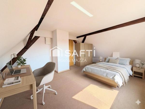 duplex 112m² avec terrasse et garage, centre ville