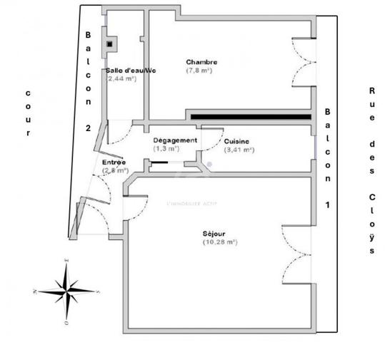 Appartement avec vue et balcon filant