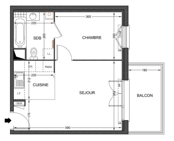 Appartement CAVAILLON 37 m²