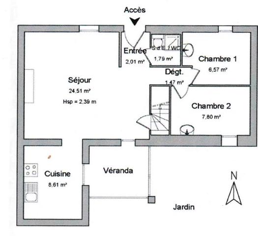 Immobilier La Roche-Jaudy (22450) – Maison de village 112.6m2 – 123 000 €