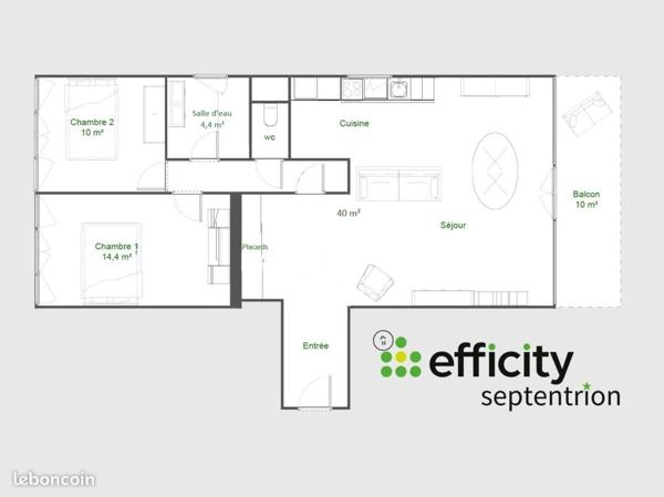 Appartement
         3 pièces
        - 79 m² Exclusivité 225 000 € *
