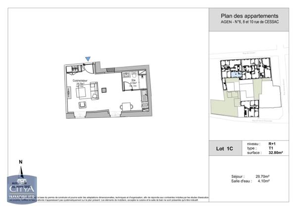 Appartement à louer 1 pièce 32.71m²