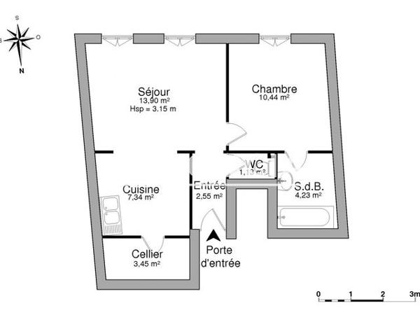 Location Appartement 2 pièces 43 m² - 32 RUE JULES GUESDE Bordeaux 33000