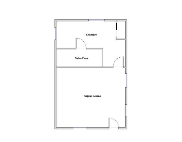 Appartement de type 2 en rez-de-terrasse 