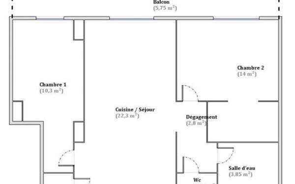 Appartement à vendre    3 pièces • 55,50 m2 Nice