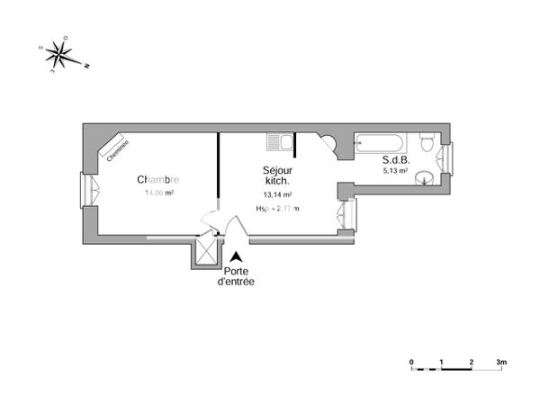 Location Studio 32.33 m² - 48 RUE DU GRAND VERGER Nancy 54000