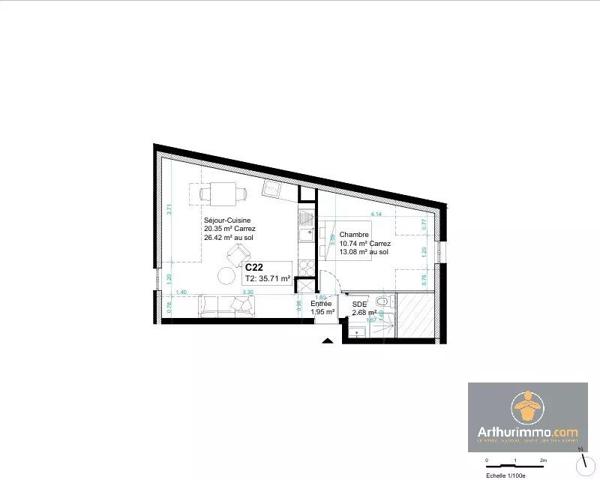 Vente Appartement 2 pièces 35 m2 à Compiègne