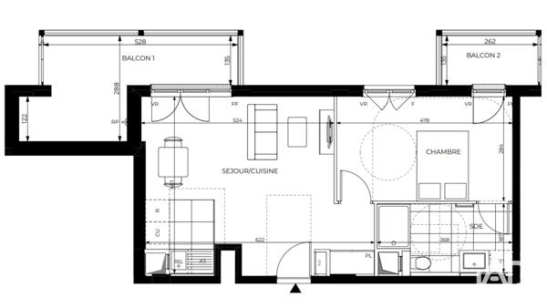 Appartement à vendre 2 pièces 46 m² Clichy