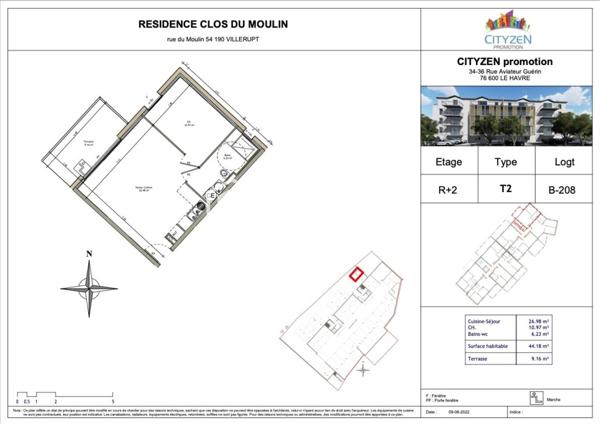 Appartement - 2 pièces - 44m²