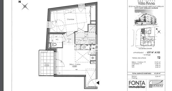 Location Appartement 2 pièces 41.55 m² - Saint-herblain 44800