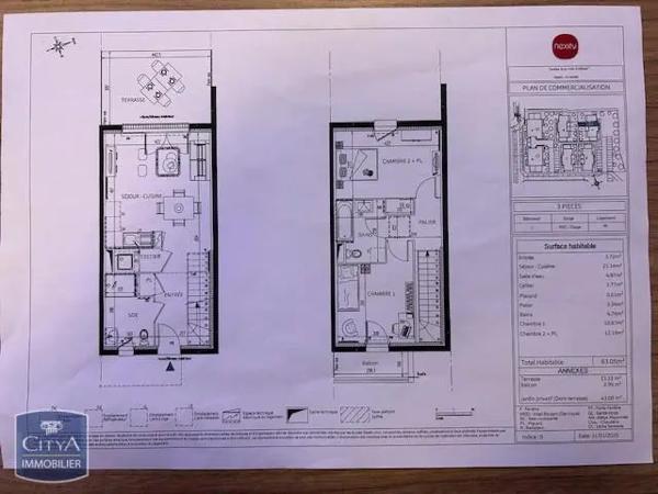 Maison à vendre 3 pièces 63.05m²