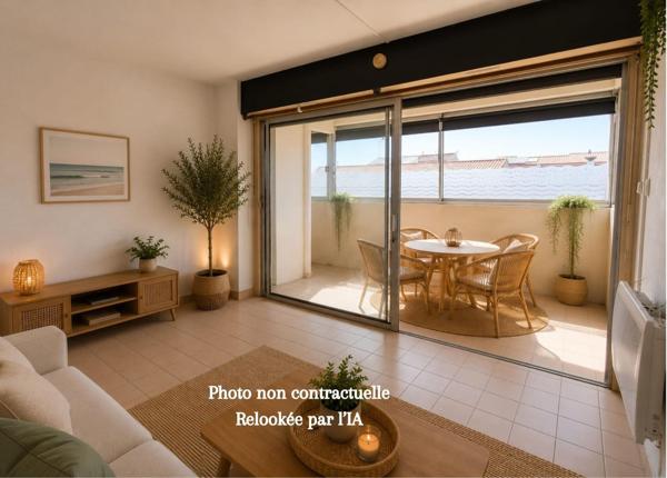 38 m² de lumière en bord de mer — Studio + vaste loggia, rare à Canet Sud