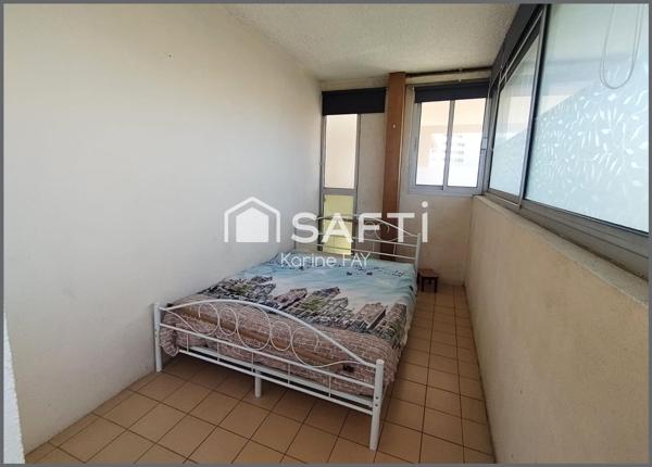 38 m² de lumière en bord de mer — Studio + vaste loggia, rare à Canet Sud