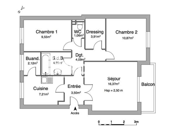 Location Appartement 3 pièces 62.96 m² - 10 ALLEE DU BOSQUET Joue Les Tours 37300