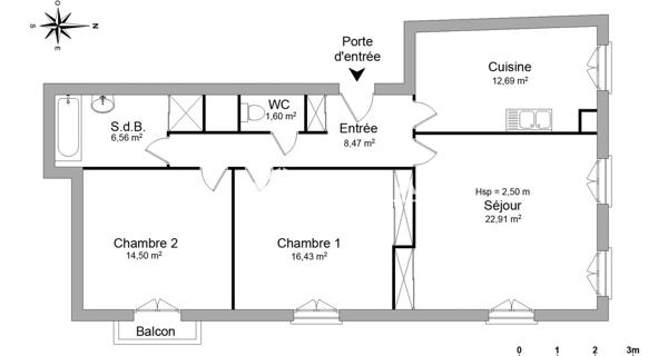 Location Appartement 3 pièces 83.16 m² - Saint-jean-bonnefonds 42650