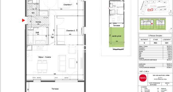 Location Appartement 3 pièces 66.15 m² - Fleury-sur-orne 14123