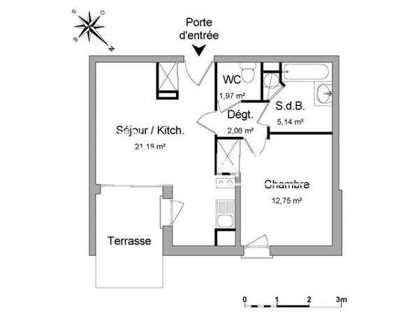 Location Appartement 2 pièces 43.1 m² - 223 ROUTE DE REVEL Toulouse 31400