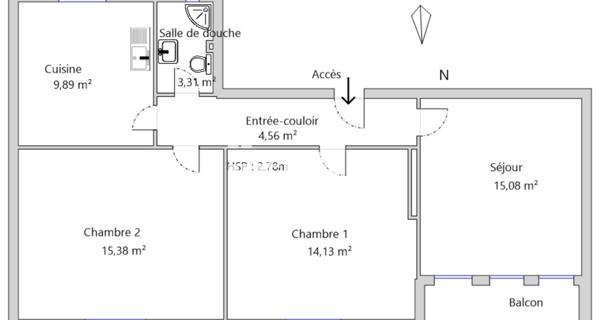 Location Appartement 3 pièces 62.35 m² - Amnéville 57360