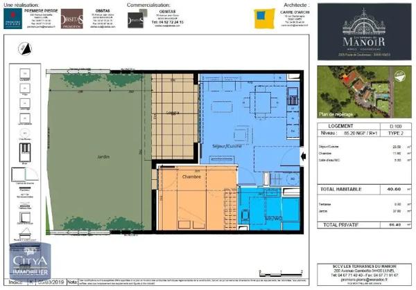 Appartement à louer 2 pièces 40.6m² Nîmes (30000)