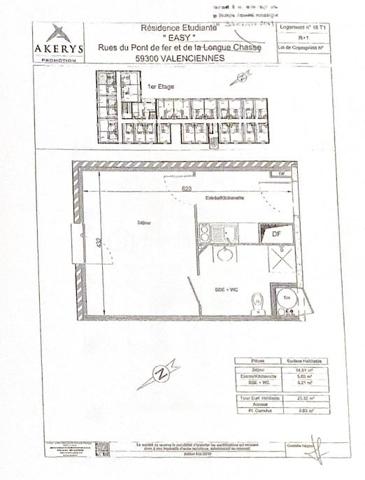 Appartement de 24,62 m²