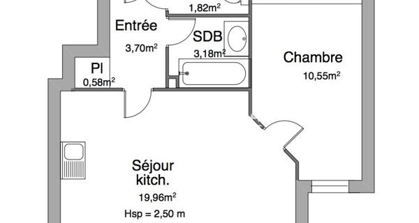 Location Appartement 2 pièces 41.34 m² - Achères 78260