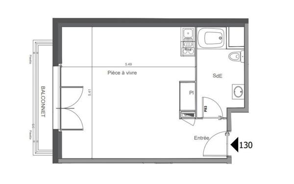Appartement à vendre    1 pièce • 37,98 m2 Saint-Jean-de-la-Ruelle