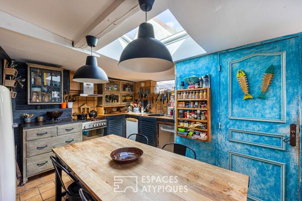 Verneuil sur Seine : maison en plain-pied avec jardin et ses deux ateliers