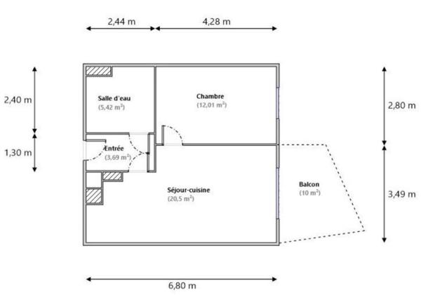 2 pièces avec terrasse et vue mer au Domaine des Vespins