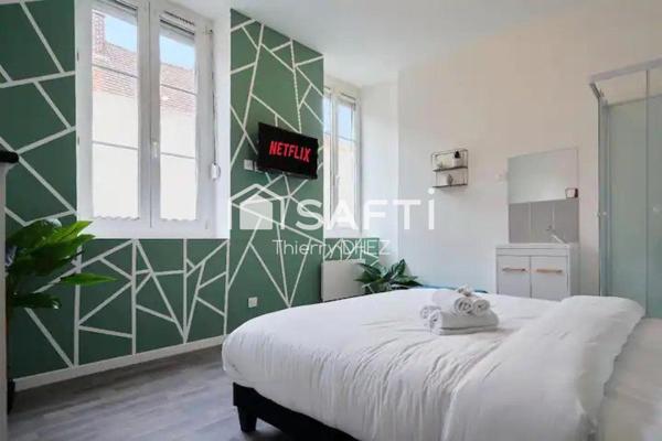 Barbieux, Maison de rapport sans travaux pour Airbnb ou colocation étudiante - Pièce de vie - 4 chambres meublées avec salle d'eau