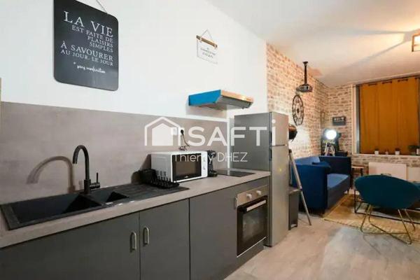 Barbieux, Maison de rapport sans travaux pour Airbnb ou colocation étudiante - Pièce de vie - 4 chambres meublées avec salle d'eau