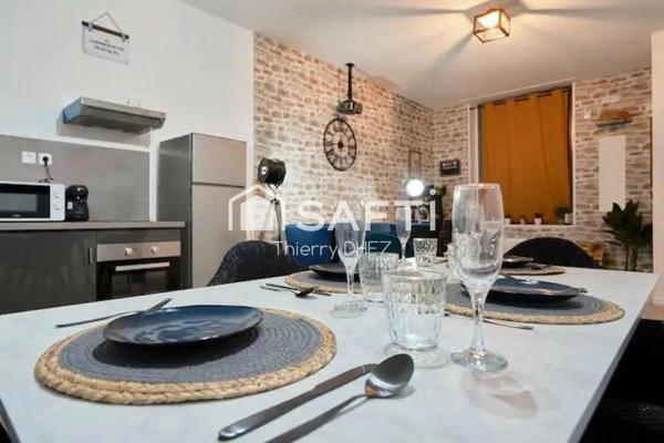 Barbieux, Maison de rapport sans travaux pour Airbnb ou colocation étudiante - Pièce de vie - 4 chambres meublées avec salle d'eau