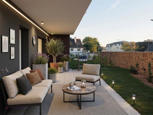à vendre à Vannes secteur trussac Appartement  3 pièces avec jardin privatif et parking