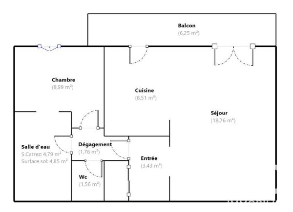 Appartement à vendre 2 pièces 47,82 m² Toulouse