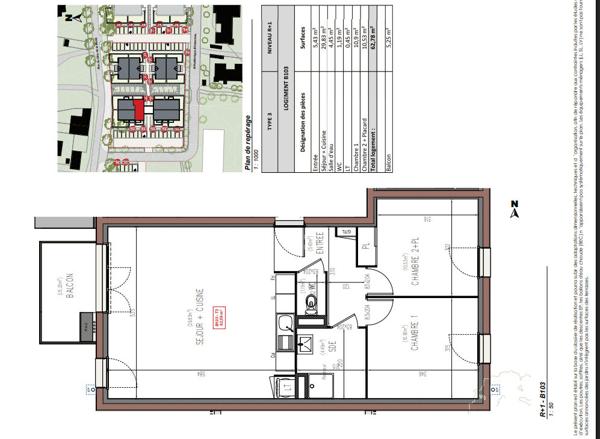 A vendre T3 avec balcon au coeur du Bourg de Pellouailles les Vignes