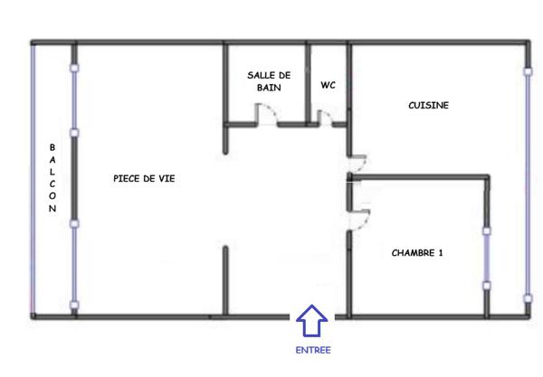 Appartement 2 pièces - 59 m² Exclusivité