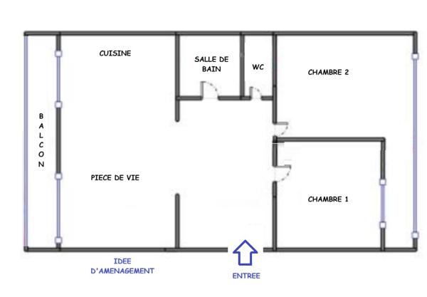 Appartement 2 pièces - 59 m² Exclusivité