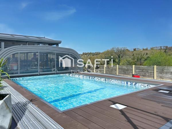 Longère à Tollevast avec vue dégagée et piscine