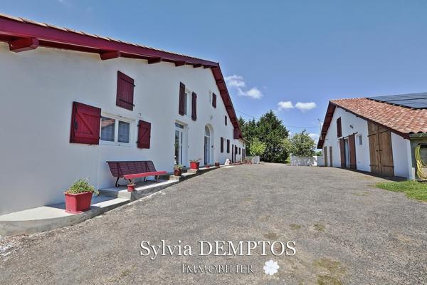 Ferme landaise sans vis à vis, avec vue sur les Pyrénées et la Rhune.