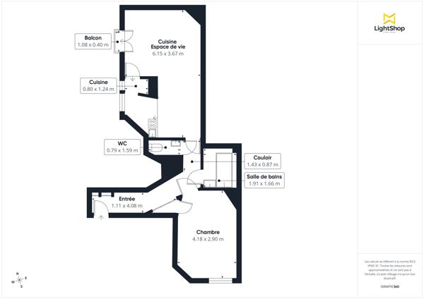 Au calme absolu ! Appartement 2 pièces de 44m² - Guy Môquet - Rue Lamarck, Paris