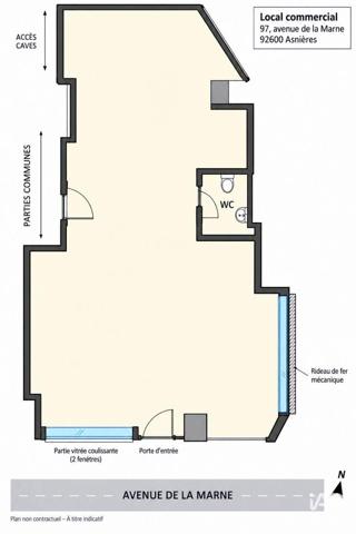 Location restaurant 35 m² Asnières-sur-Seine